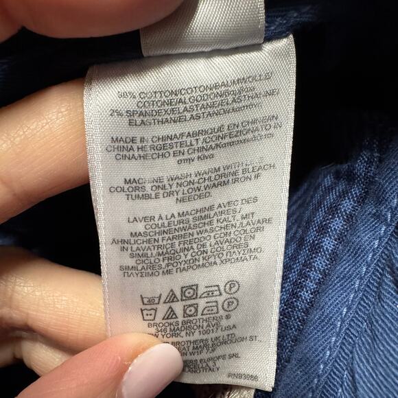 Brooks Brothers Red Fleece Men Blue Chino Cotton Shorts Size 32 Preppy 9" Inseam - Picture 5 of 7